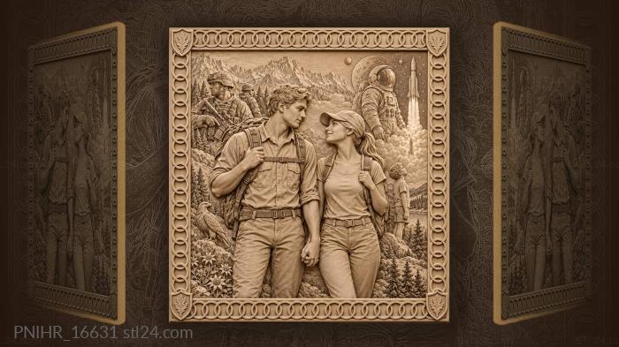 Couple amidst dreams of exploration 3d STL model