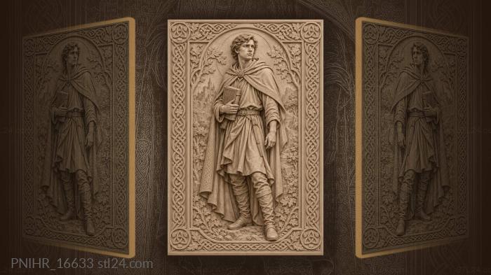 Young scholar with ancient book 3d STL model