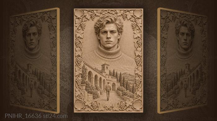 Young man by ancient city 3d STL model