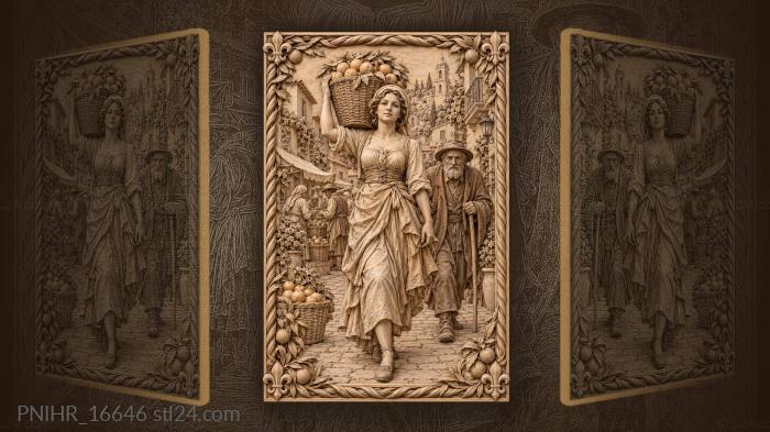 Citrus harvest with old gentleman 3d STL model