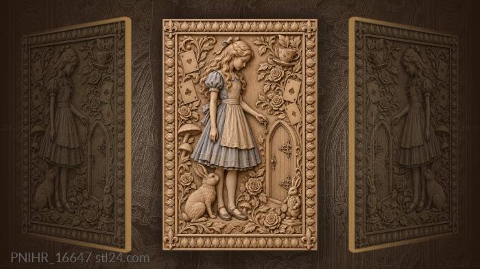 Girl with key and rabbit 3d STL model