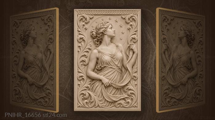 Ribbon curling round a girl under stars 3d STL model