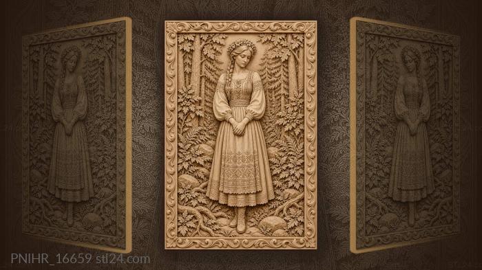 Forest maiden among ancient roots 3d STL model