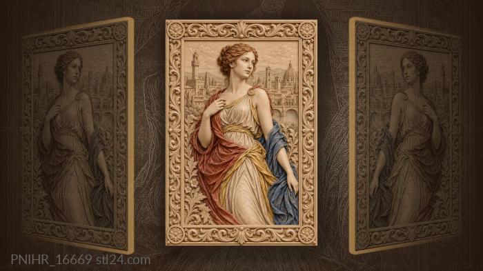 Auburn beauty with city backdrop 3d STL model