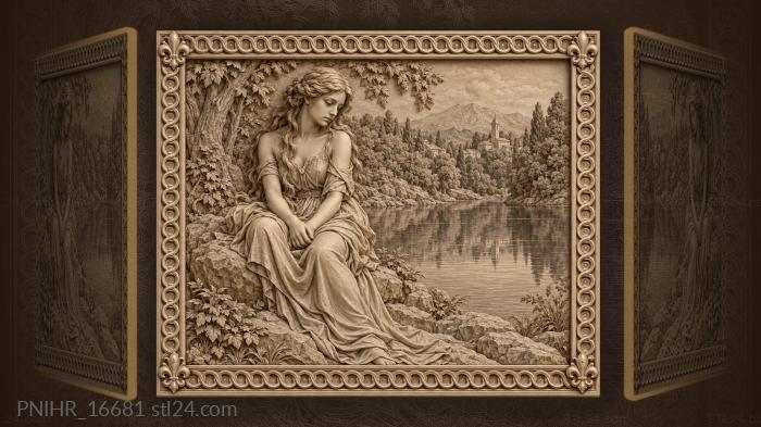 Lakeside maiden forest village reflection 3d STL model