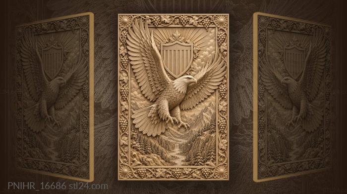 Shield behind the head in a vine border 3d STL model