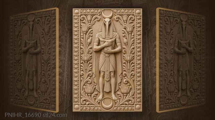 Egyptian god with heron head wisdom 3d STL model