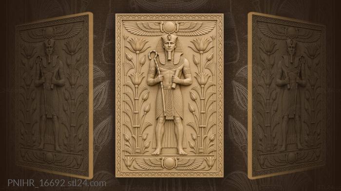 Egyptian pharaoh with crook and scroll 3d STL model