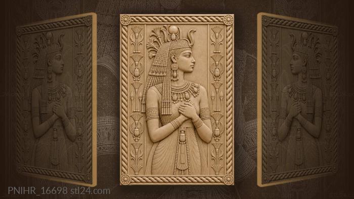 Egyptian woman in scarab headdress 3d STL model