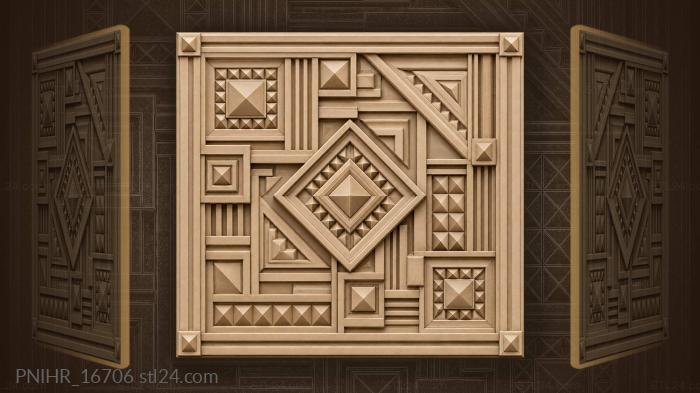 Squares and diamond holding small triangles 3d STL model