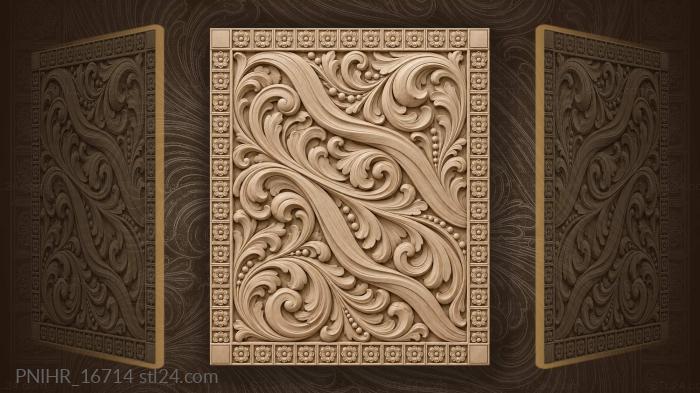 Flowing waves and floral frame 3d STL model