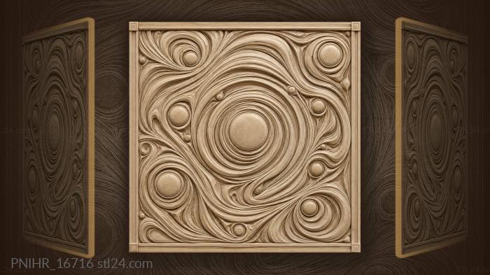 Flowing circles organic wood pattern 3d STL model