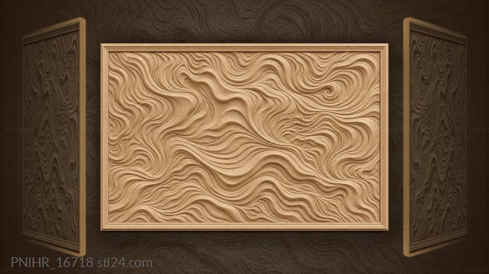 Flowing lines abstract landscape topography 3d STL model