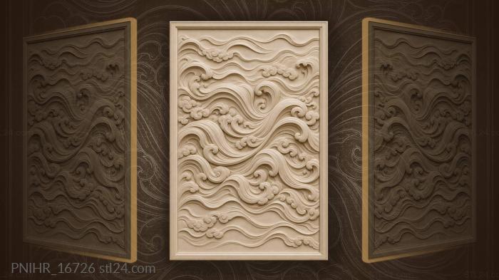 Flowing waves abstract landscape design 3d STL model