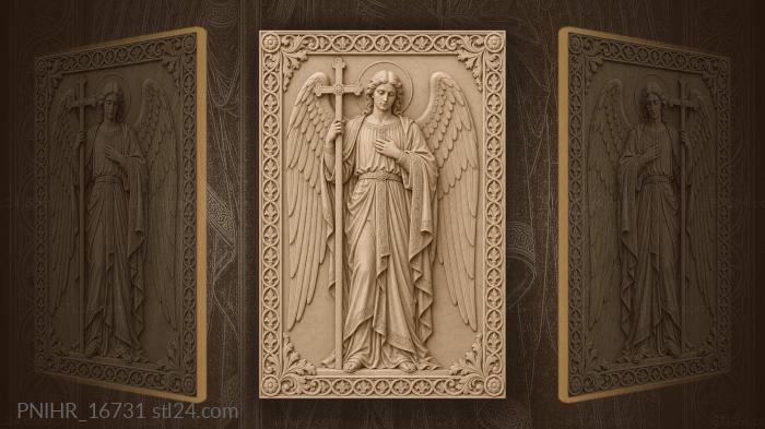 Angel with cross feathered wings 3d STL model