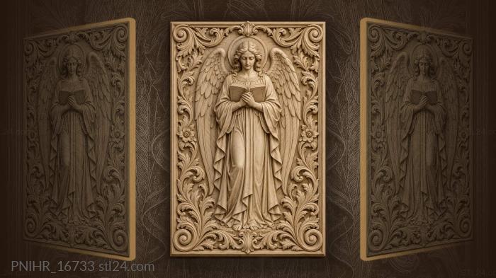Praying angel with clasped hands and book 3d STL model