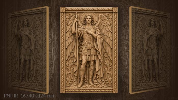 Majestic archangel with staff and wings 3d STL model