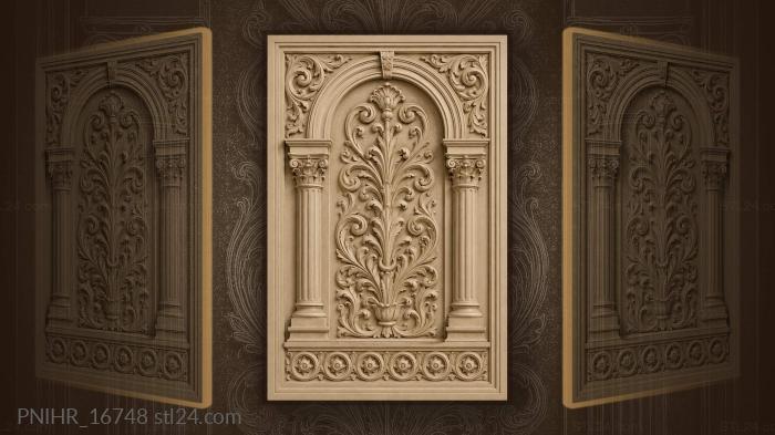 Flower scroll inside an arched niche 3d STL model