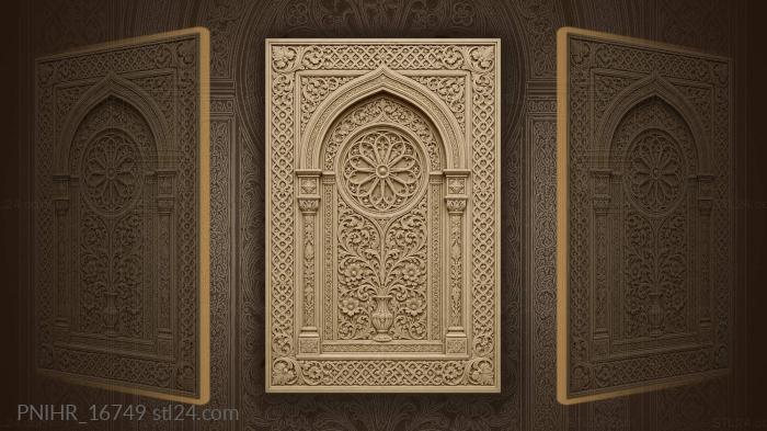 Round rosette window inside pointed arch 3d STL model