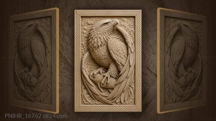 Majestic eagle guarding ancient treasure 3d STL model