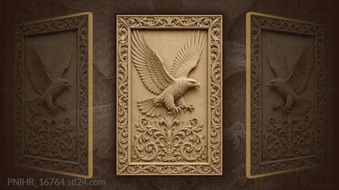 Flower rosette below the soaring bird 3d STL model