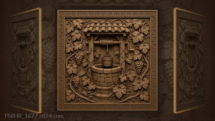 Ancient well with grapevines 3d STL model