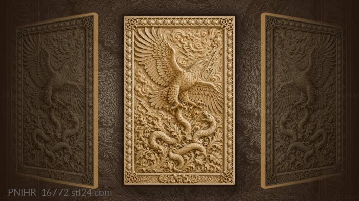 Eagle serpent lotus power symbol 3d STL model