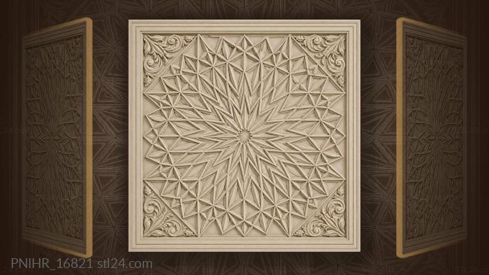 Geometric starburst symmetrical mosaic design 3d STL model
