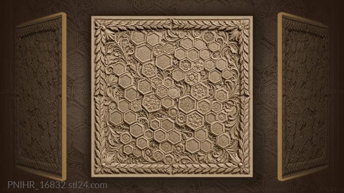Hexagonal cells laurel wreath design 3d STL model