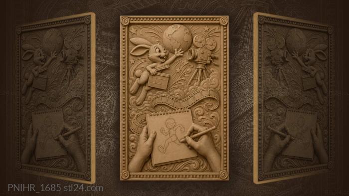 Rabbits dream of cinema and art 3d STL model
