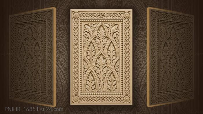 Pointed arches filled with layered leaves 3d STL model