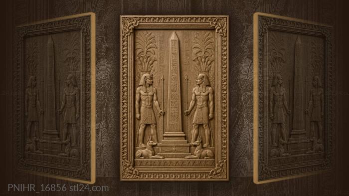 Ancient obelisk with hieroglyphic inscription 3d STL model