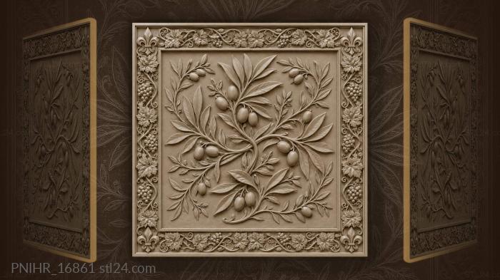Olive branch and grape vine 3d STL model
