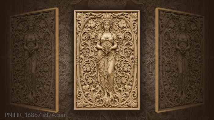 Girl holding a grape cluster in her hands 3d STL model