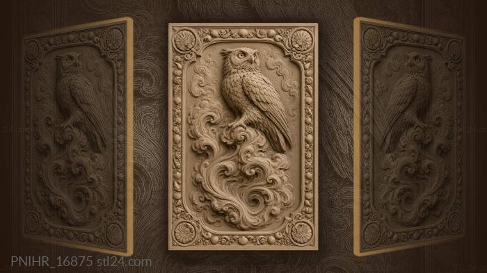 Owl riding a smoke vortex 3d STL model