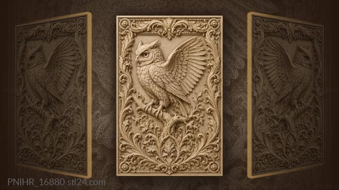 Half open wings above curling greenery 3d STL model