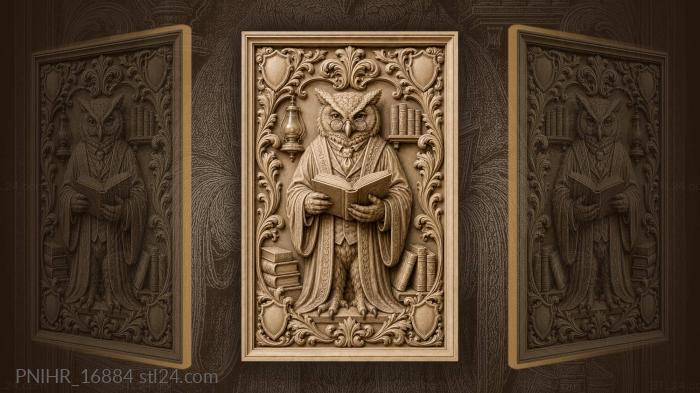 Wise owl with ancient knowledge 3d STL model