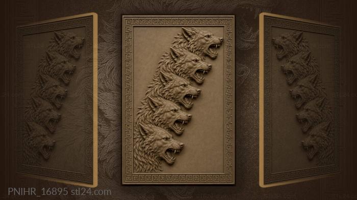 Fierce wolves in dynamic arrangement 3d STL model