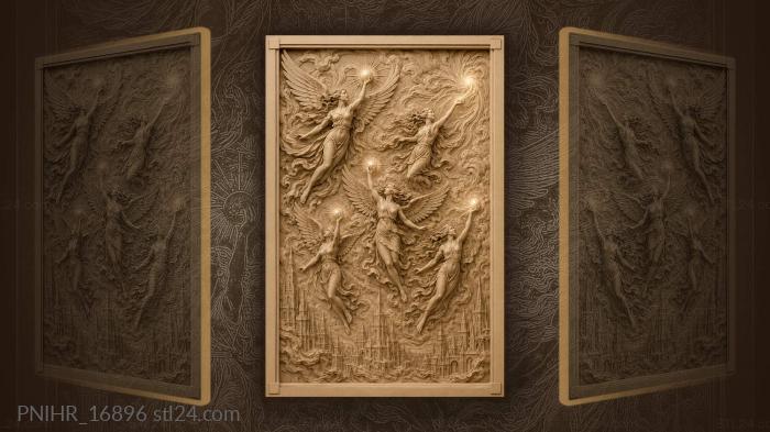 Celestial dancers above city lights 3d STL model