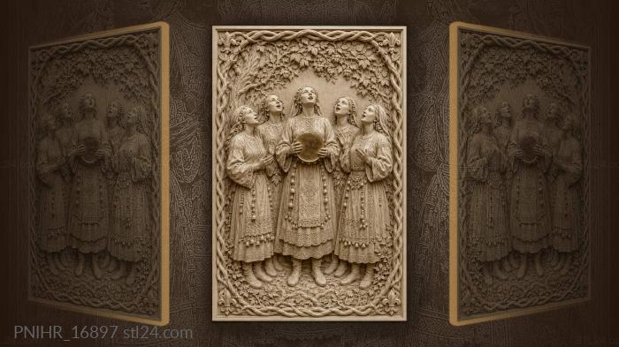 Singing women folk song circle 3d STL model