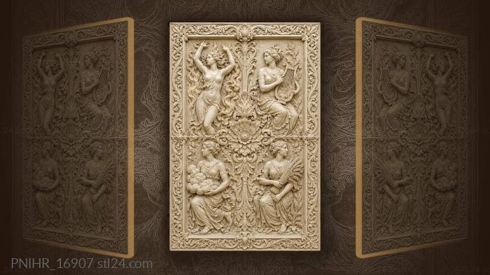 Floral harmony with dancing muses 3d STL model