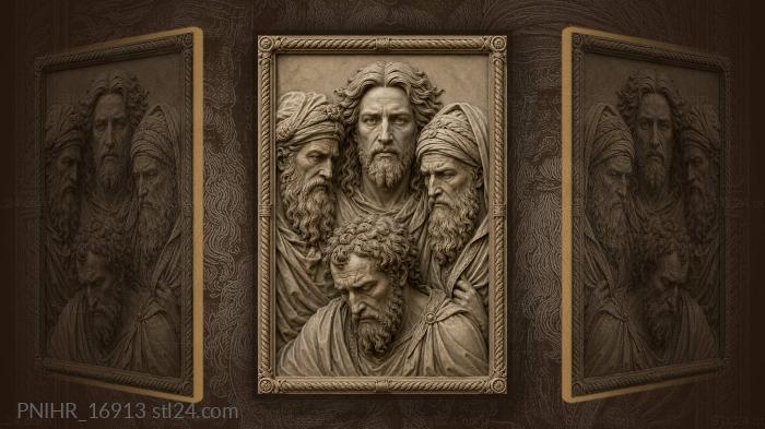 Wise men in thoughtful conversation 3d STL model
