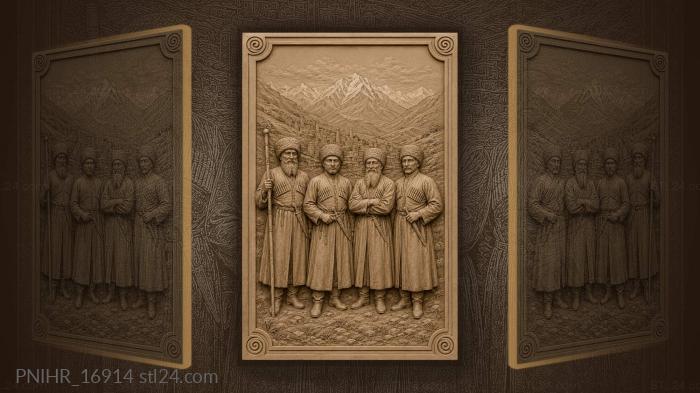Mountain town and noble travelers 3d STL model