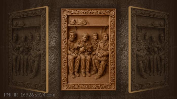 Travelers in a cozy train 3d STL model