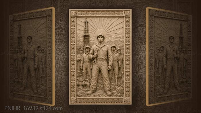 Oilfield heroes strong labor sunrise 3d STL model