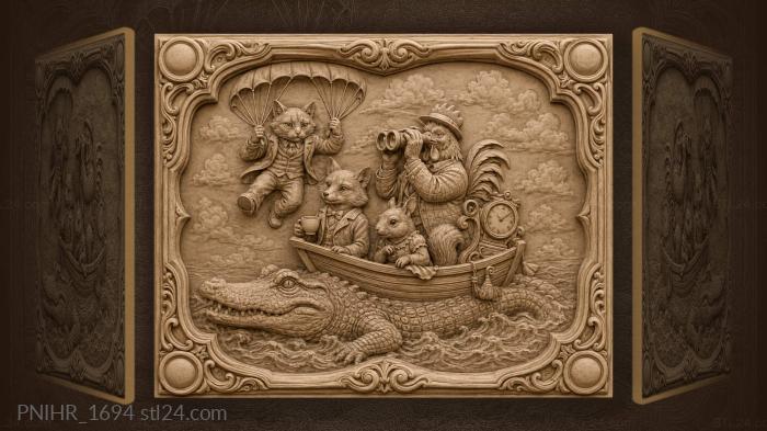 Animals in suits whimsical journey 3d STL model