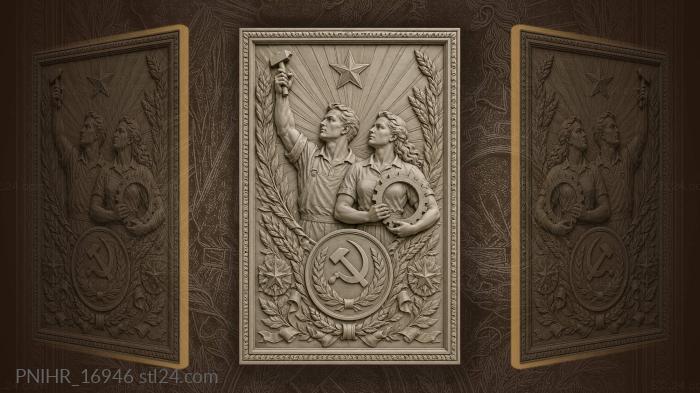 Workers celebrate soviet industrial power 3d STL model