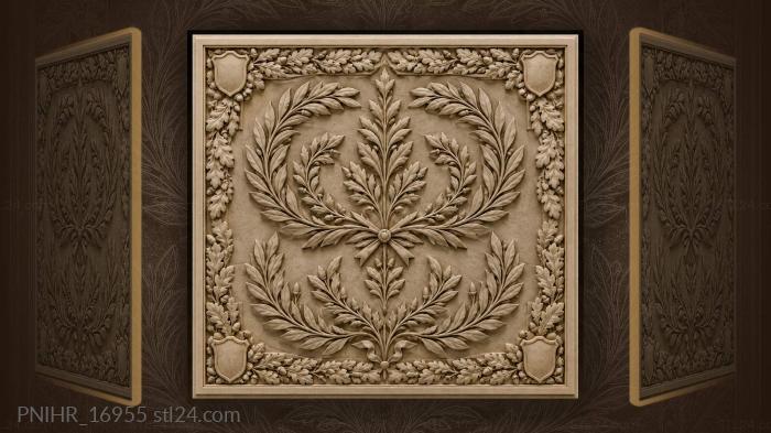 Laurel wreaths oak leaf border 3d STL model