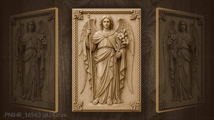 Gabriel with lily and staff 3d STL model