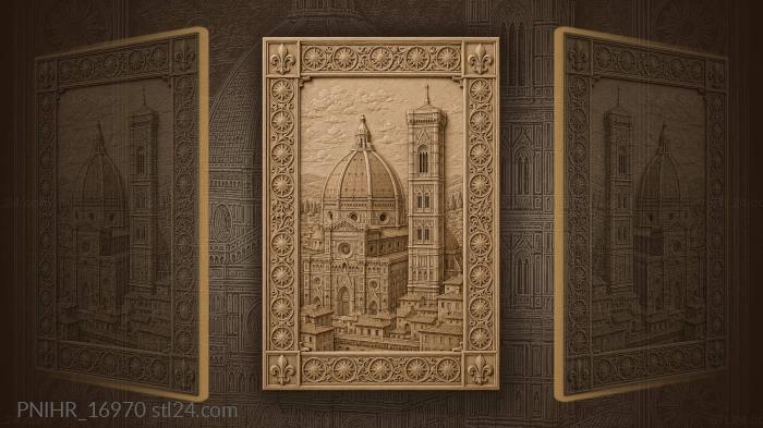 Florence cathedral dome and bell tower 3d STL model